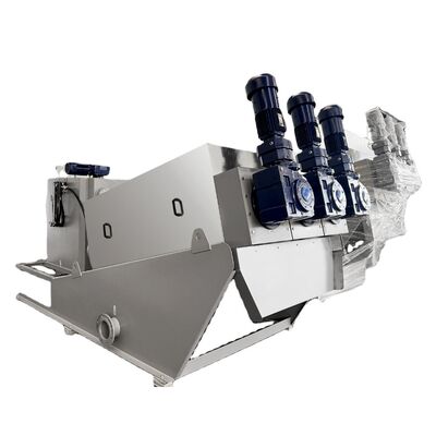 Slijmontwatering machine van roestvrij staal schroefpers afvalwaterzuiveringsinstallatie afvalwaterzuiveringsinstallatie PLC 1000L